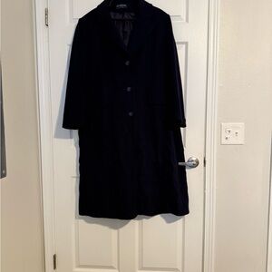 Vintage J.G Hook 100% Wool Navy Overcoat